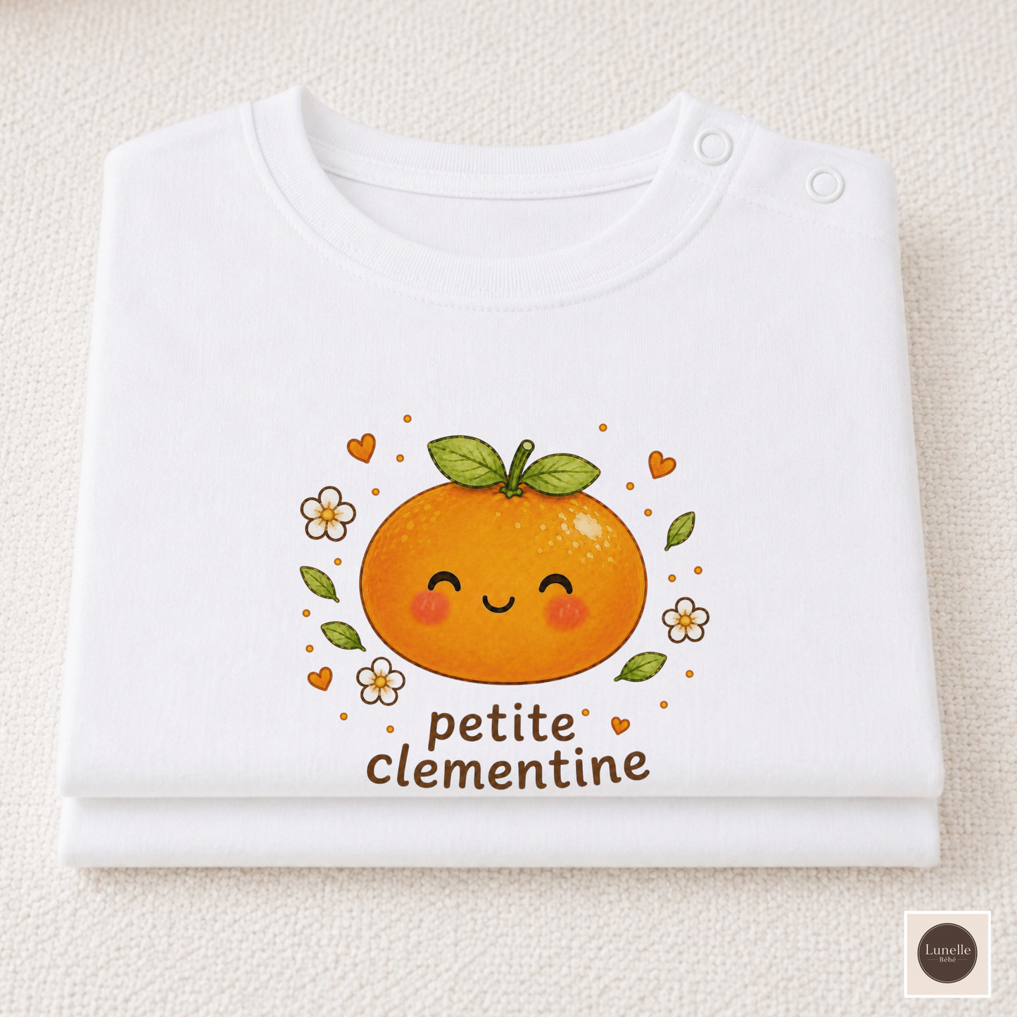 Organic Cotton Baby T-Shirt | Cute Clementine Toddler Tee | Baby Girl Gift | New Mum Present