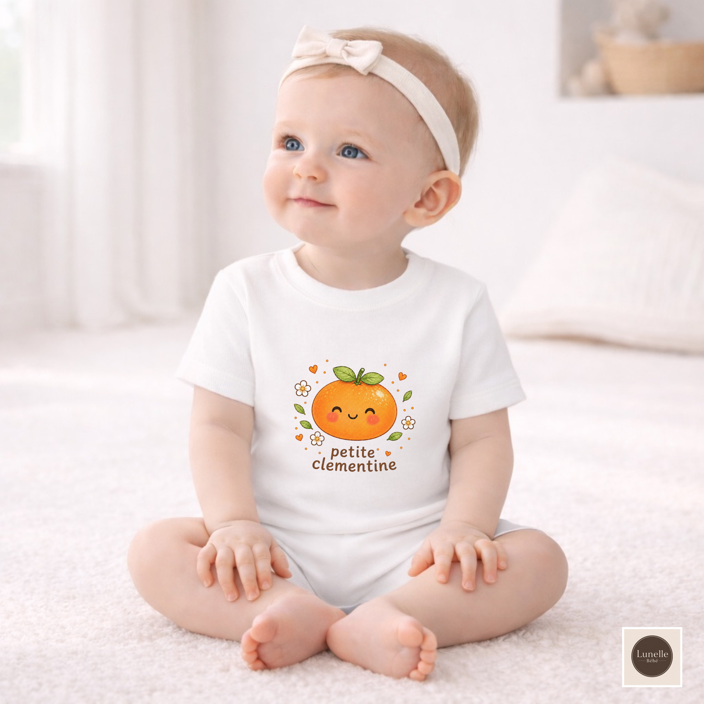 Petite Clementine Toddler T-Shirt | Cute Kawaii Orange Tee | French Inspired Baby Shirt | Citrus Baby Toddler Gift