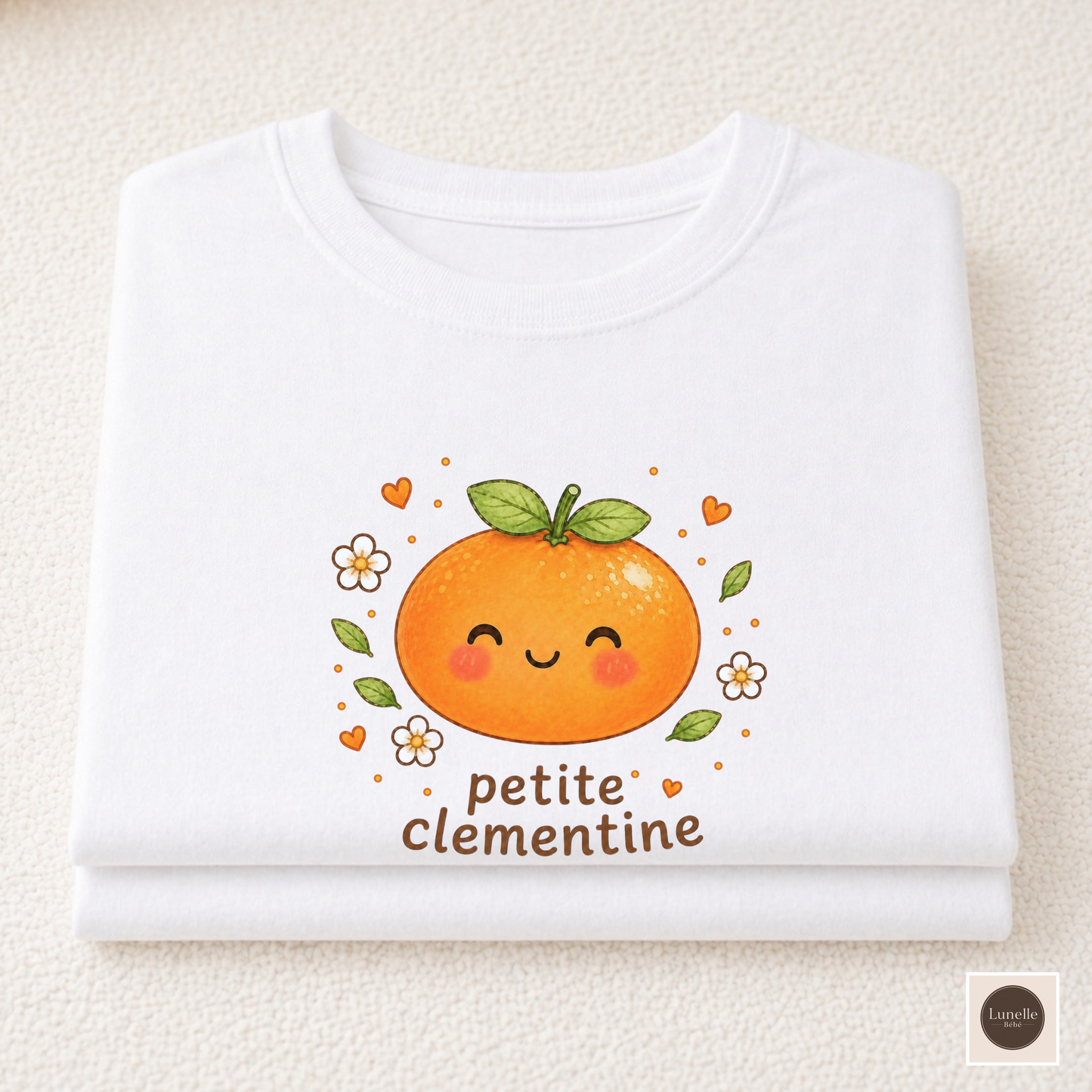 Petite Clementine Toddler T-Shirt | Cute Kawaii Orange Tee | French Inspired Baby Shirt | Citrus Baby Toddler Gift