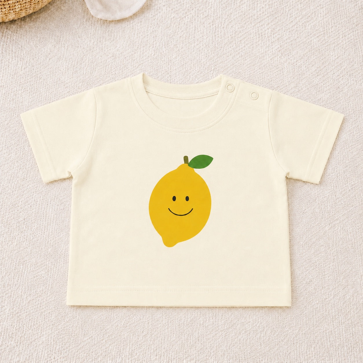 Organic Baby Lemon T-Shirt | Cute Lemon Baby Tee | Minimalist Baby Shirt | Organic Infant Clothing | Baby Gift | First Birthday Gift