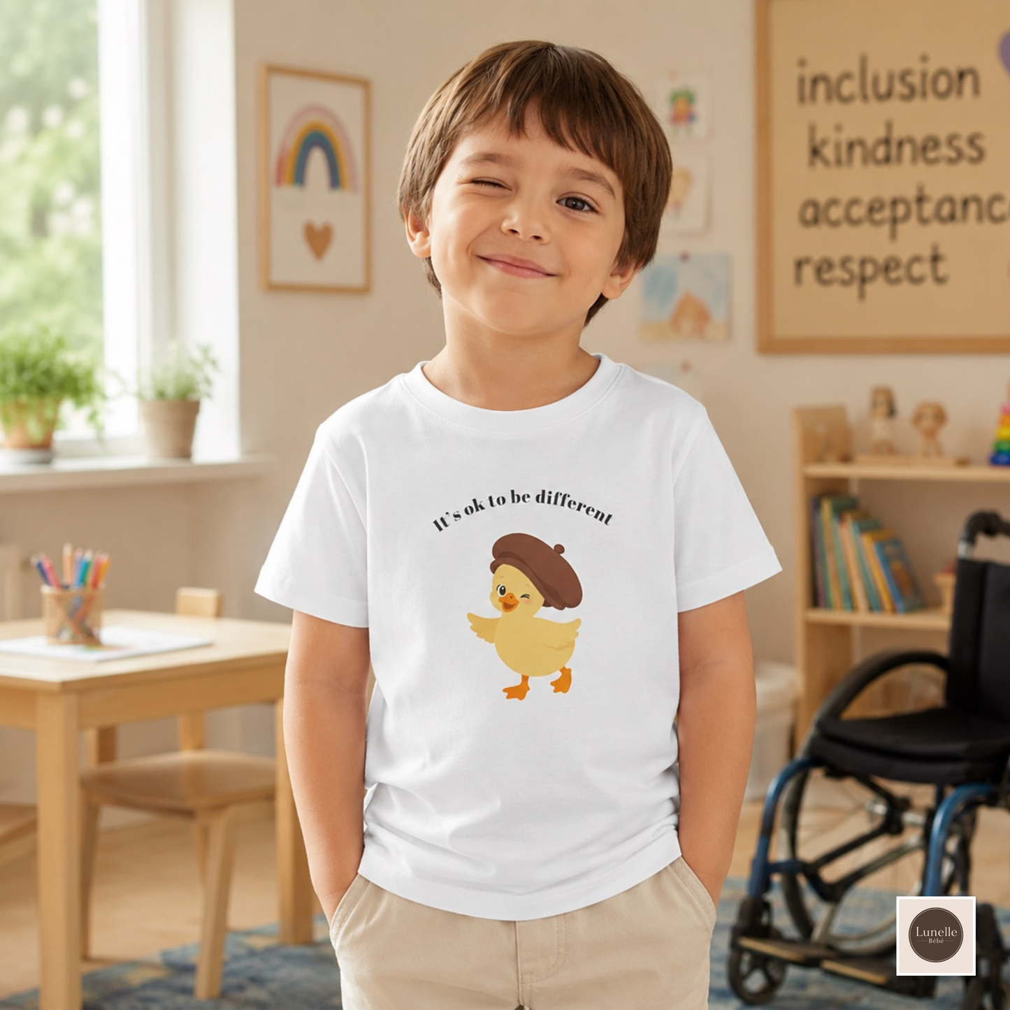 Inclusive Kids Tee, Special Needs Kids Shirt, Different Abilities Gift, Cute Duck T Shirt, Its OK to Be Different Toddler Shirt