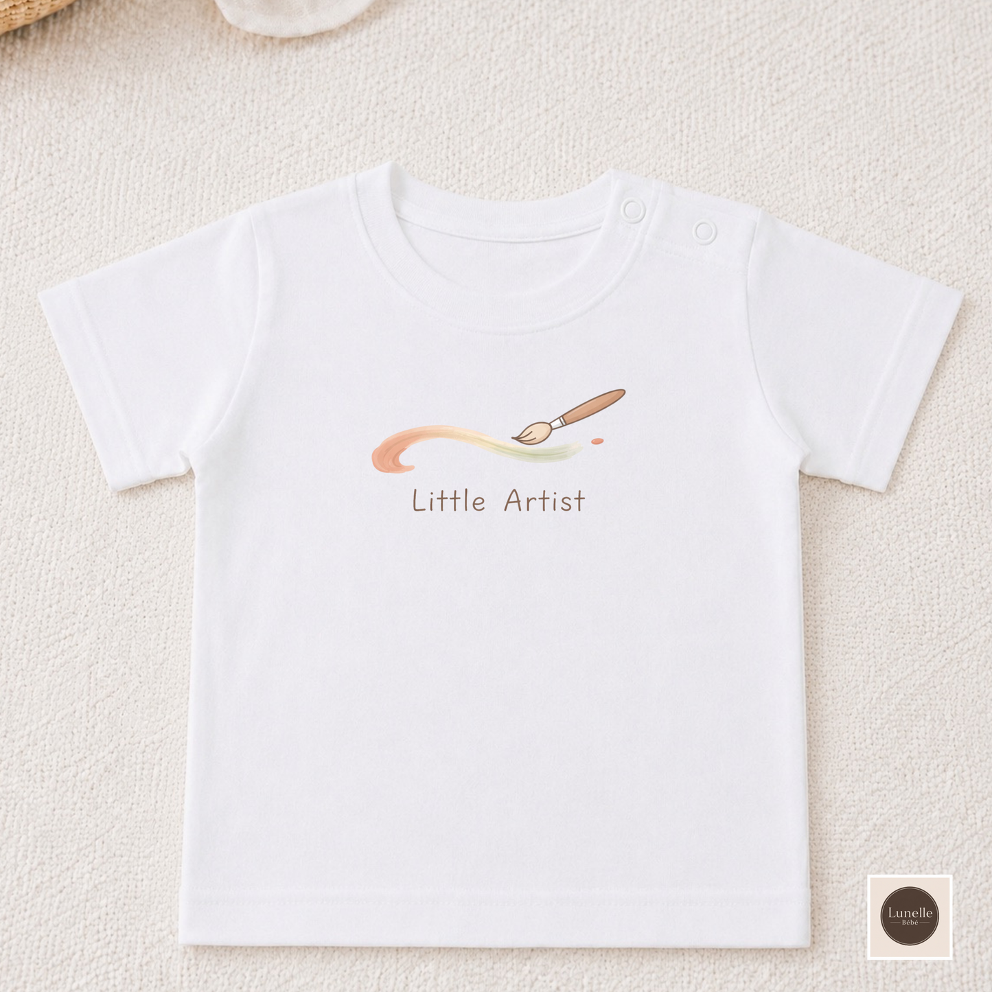 Little Artist Organic Cotton Baby T‑Shirt | Minimalist Baby Tee | Organic Cotton Infant Shirt | Baby Painter Outfit | Creative Baby Gift