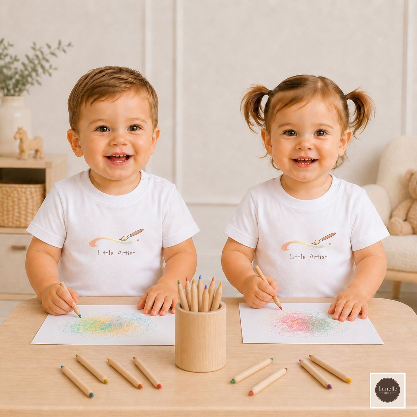 Little Artist Organic Cotton Baby T‑Shirt | Minimalist Baby Tee | Organic Cotton Infant Shirt | Baby Painter Outfit | Creative Baby Gift