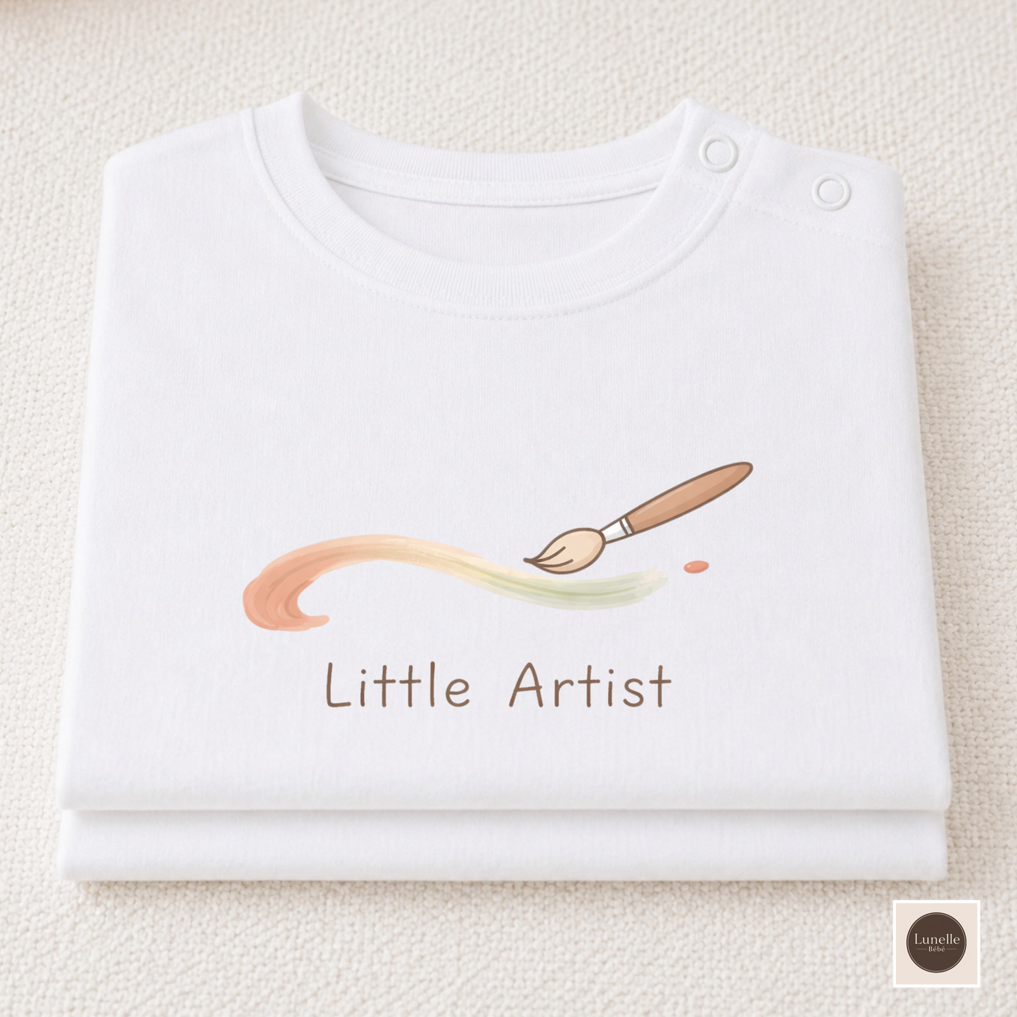 Little Artist Organic Cotton Baby T‑Shirt | Minimalist Baby Tee | Organic Cotton Infant Shirt | Baby Painter Outfit | Creative Baby Gift