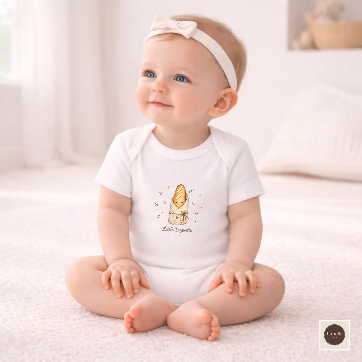 Little Baguette Baby Bodysuit | French Baby Clothes | Paris Inspired Baby Outfit | Neutral Organic Infant Onesie | Baby Shower Gift