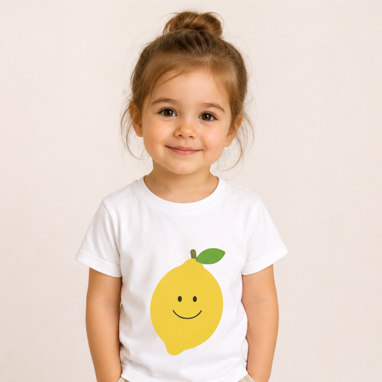 Smiley Lemon Kids Shirt, Minimal Fruit T-Shirt for Toddlers, Neutral Summer Tee for Boys and Girls, Cute Lemon Top, Lemon Birthday Outfit