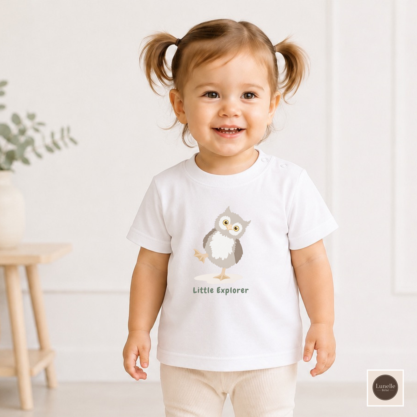 Organic Baby T-Shirt | Owl Baby Tee | Organic Cotton Infant Shirt | NB-24M