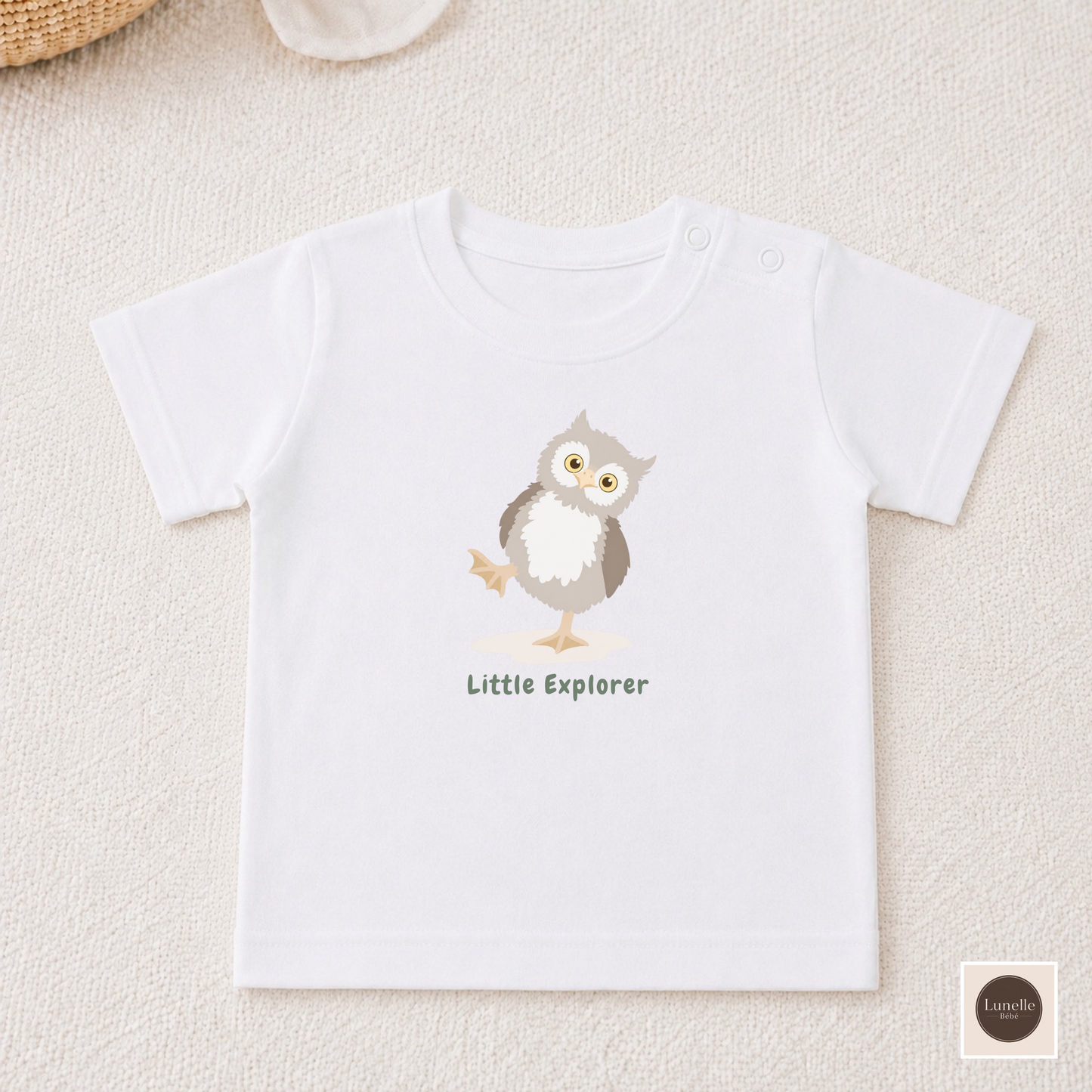 Organic Baby T-Shirt | Owl Baby Tee | Organic Cotton Infant Shirt | NB-24M