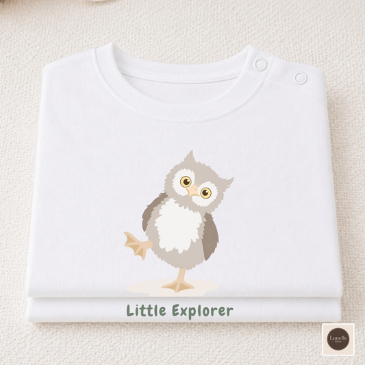 Organic Baby T-Shirt | Owl Baby Tee | Organic Cotton Infant Shirt | NB-24M