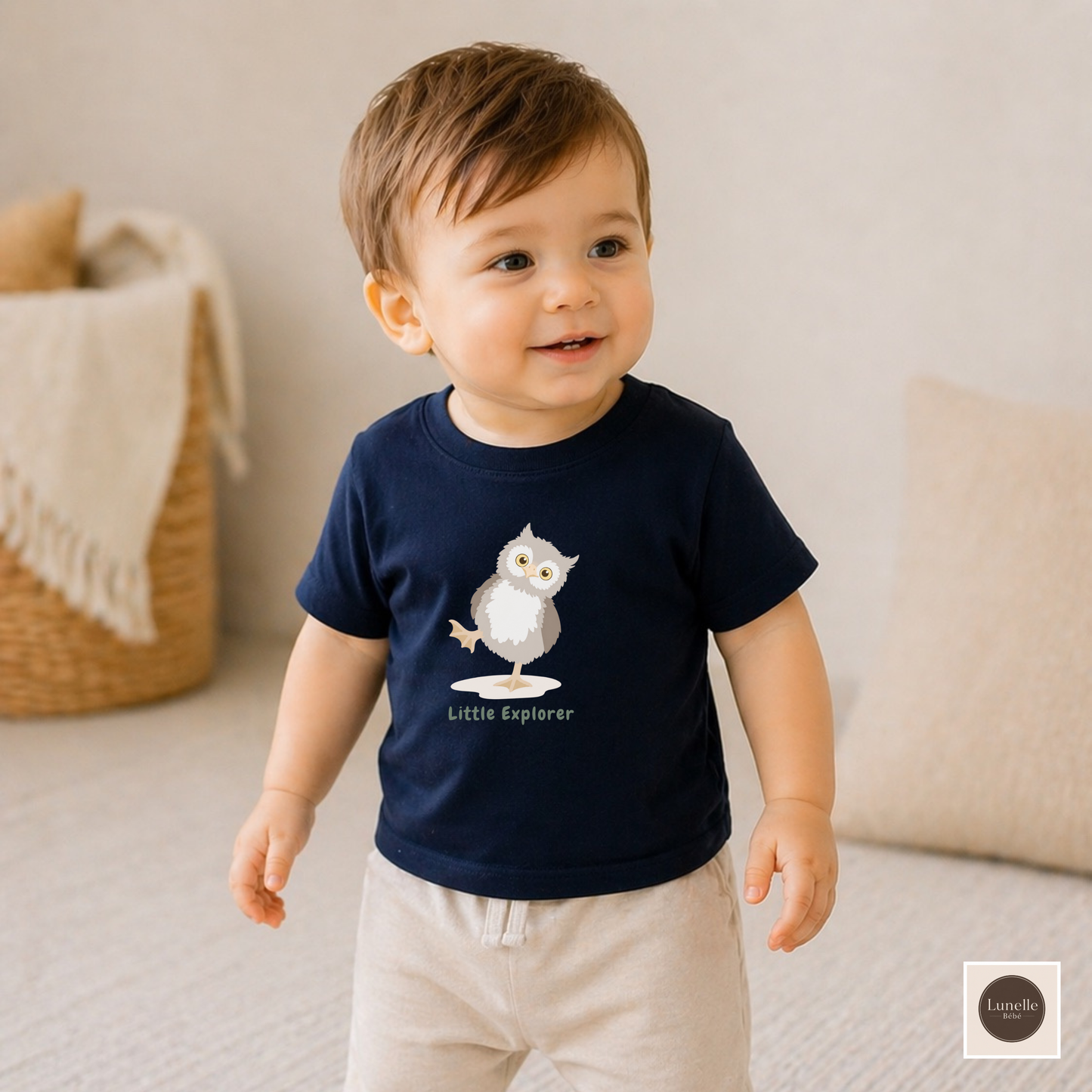 Organic Baby T-Shirt | Owl Baby Tee | Organic Cotton Infant Shirt | NB-24M