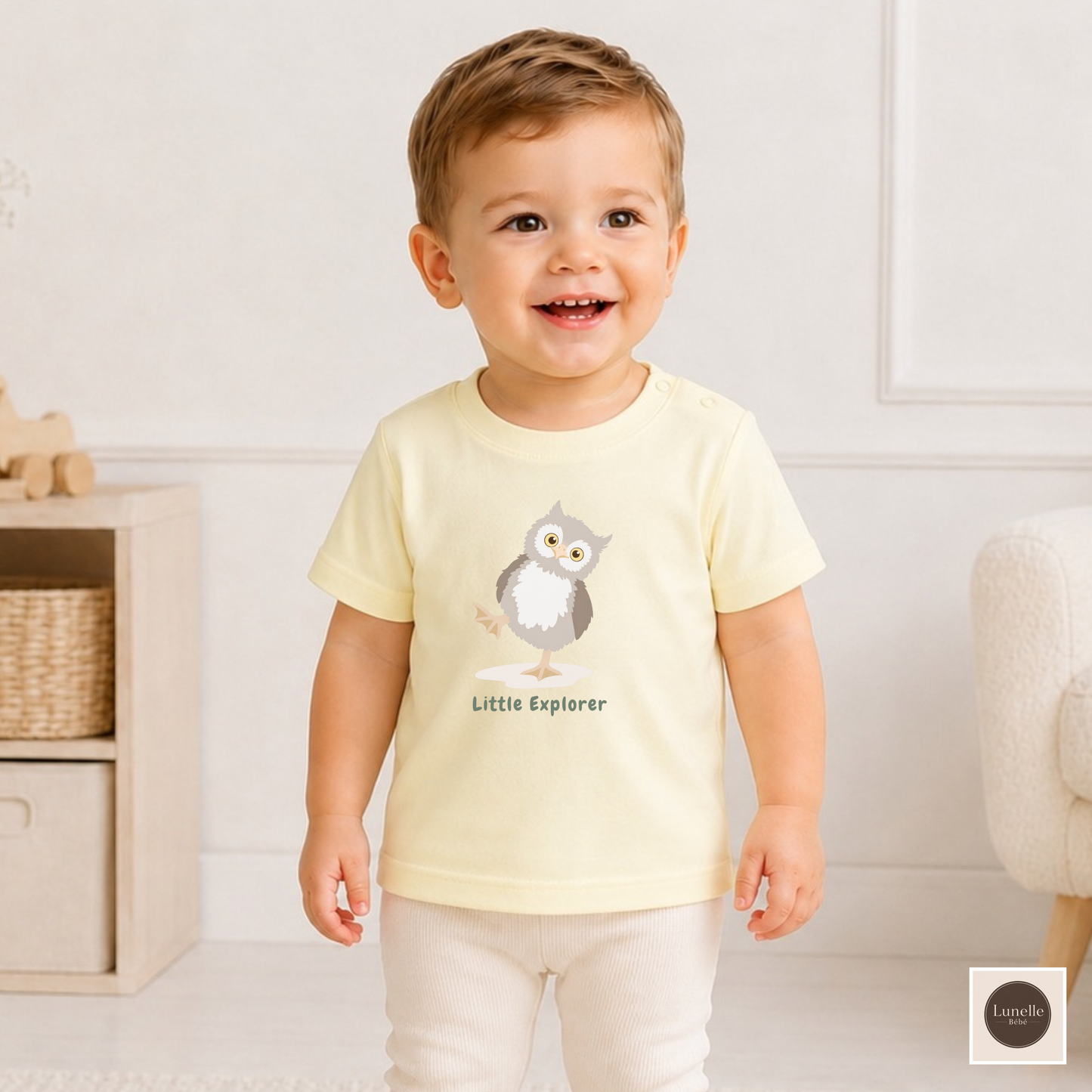 Organic Baby T-Shirt | Owl Baby Tee | Organic Cotton Infant Shirt | NB-24M