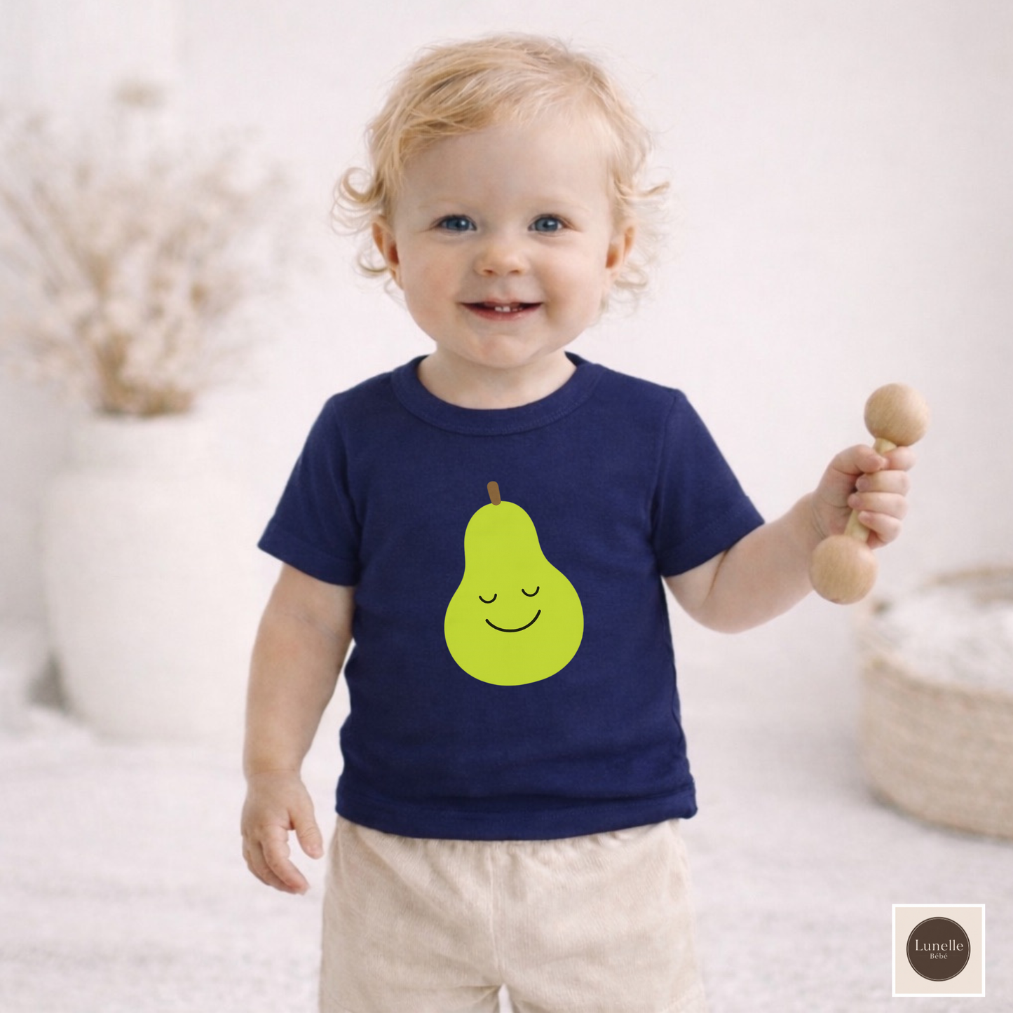 Smiling Pear Toddler T-Shirt | Cute Fruit Baby Shirt | Minimalist Pear Graphic Tee | Boutique Toddler Clothing | Cute Baby Outfit | Baby Top