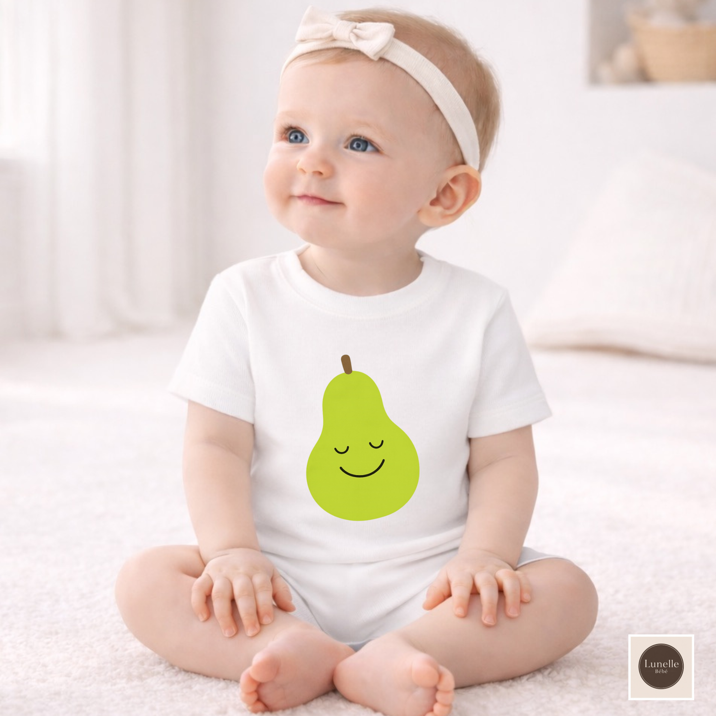 Smiling Pear Toddler T-Shirt | Cute Fruit Baby Shirt | Minimalist Pear Graphic Tee | Boutique Toddler Clothing | Cute Baby Outfit | Baby Top