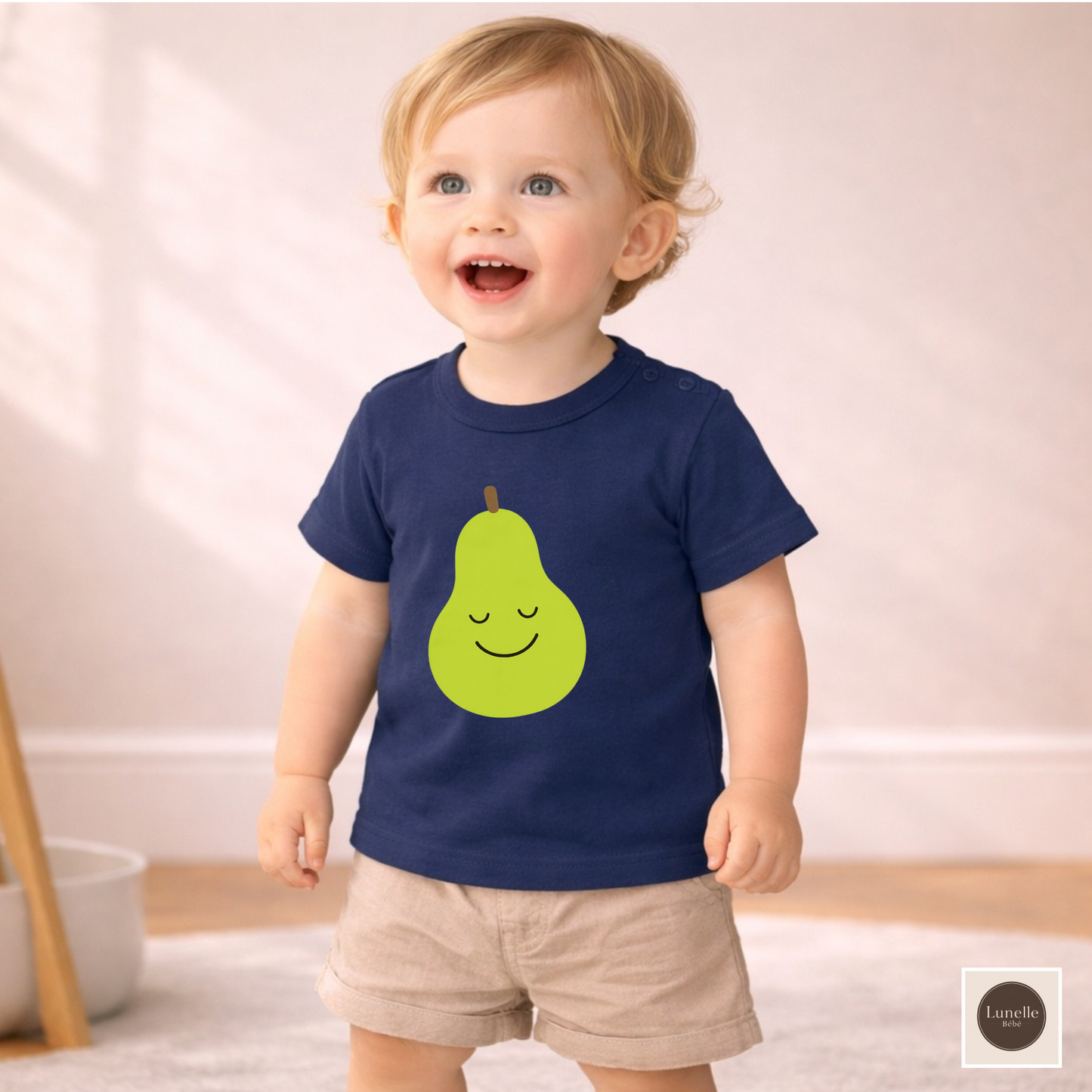 Smiling Pear Toddler T-Shirt | Cute Fruit Baby Shirt | Minimalist Pear Graphic Tee | Boutique Toddler Clothing | Cute Baby Outfit | Baby Top