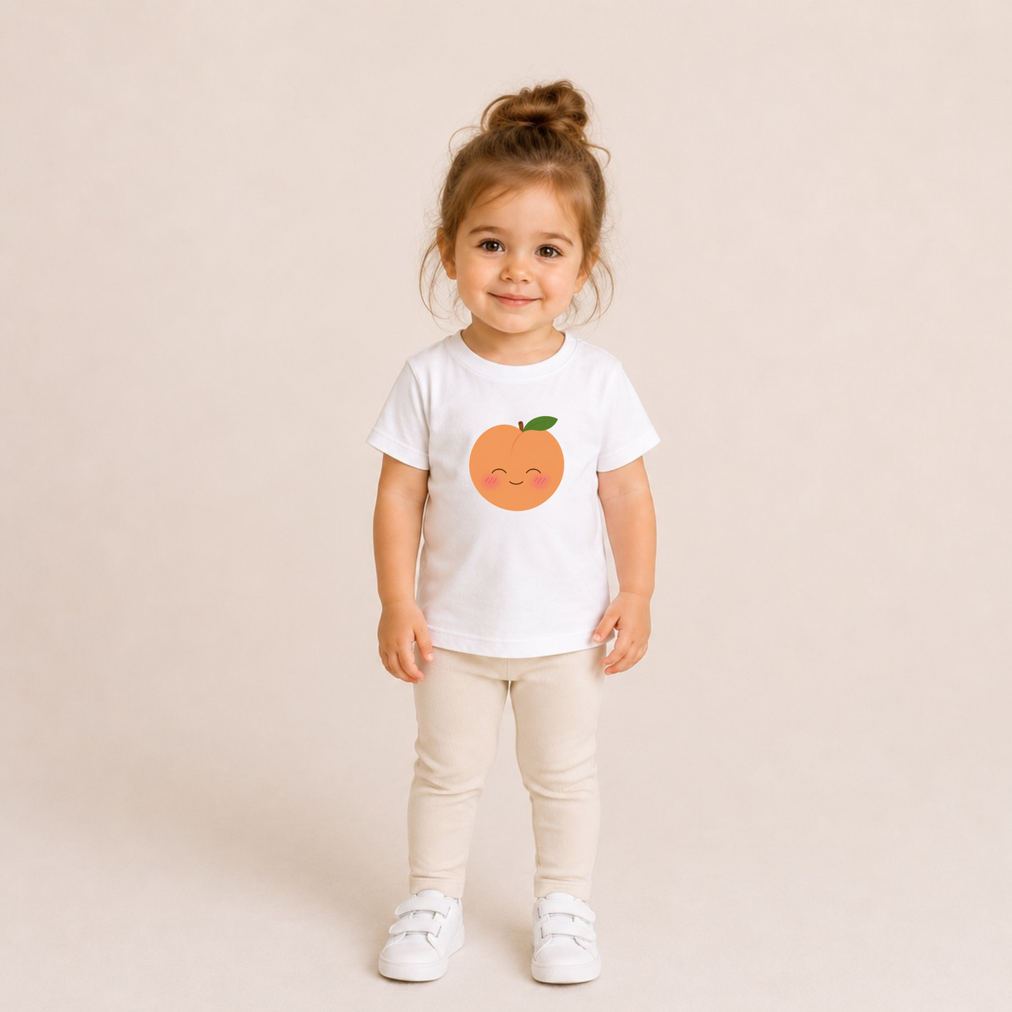 Organic Peach Baby Shirt, Cute Peach Toddler Tee, Positive Baby T-Shirt, Newborn Organic Cotton Shirt, Baby Shower Gift, Neutral Baby Gift