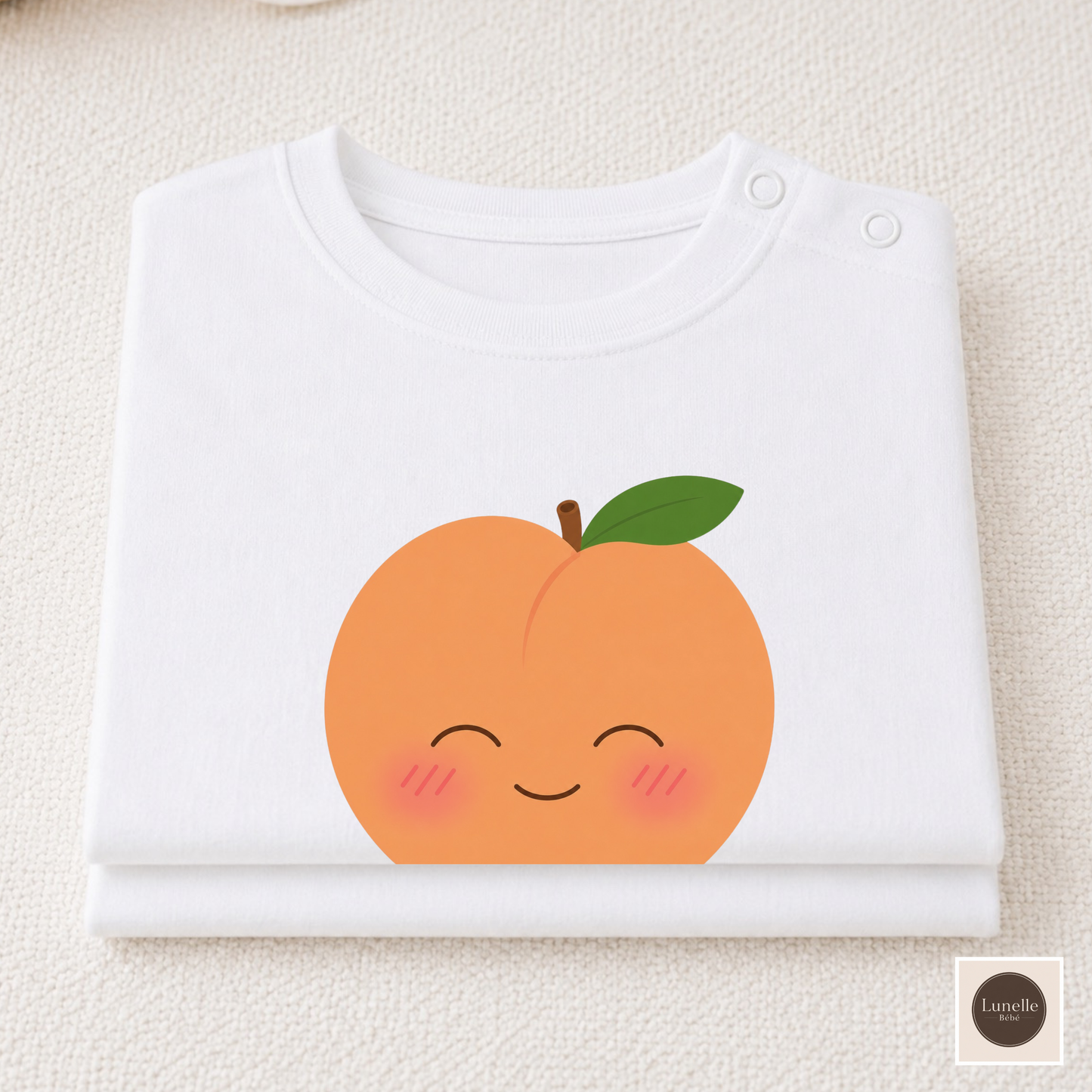 Organic Peach Baby Shirt, Cute Peach Toddler Tee, Positive Baby T-Shirt, Newborn Organic Cotton Shirt, Baby Shower Gift, Neutral Baby Gift