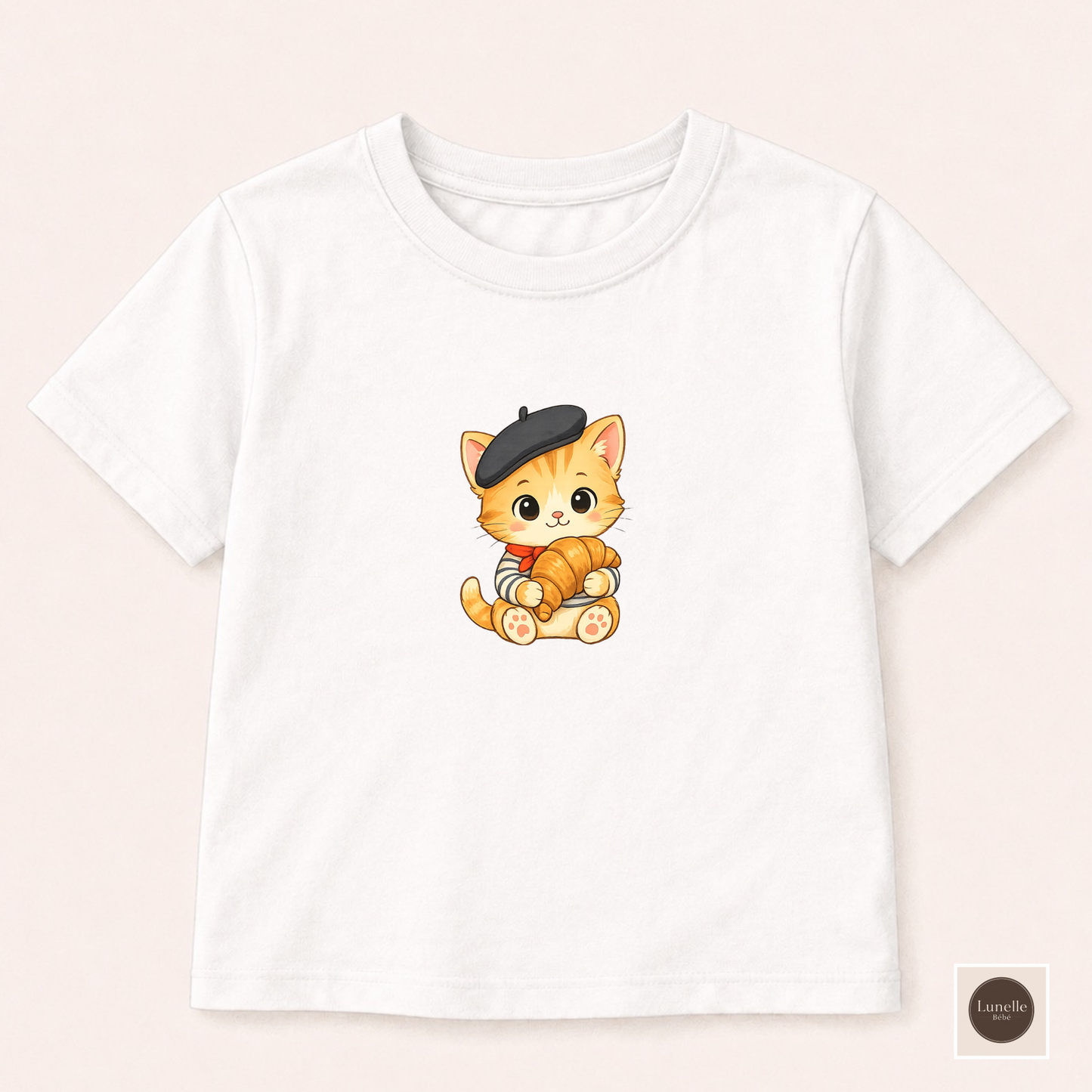 Cute Kitten Organic Baby T Shirt, Minimal Baby Tee, Boutique Baby Clothes, Cat Baby Shirt, European Baby Fashion, Baby Gift NB-24M