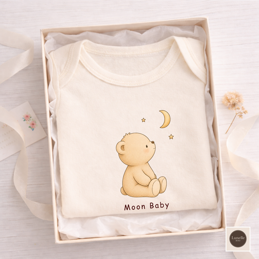 Baby Bear Organic Bodysuit, Lunelle Bear Toddler Outfit, Cute Bear One Piece, Infant Organic Cotton Bodysuit