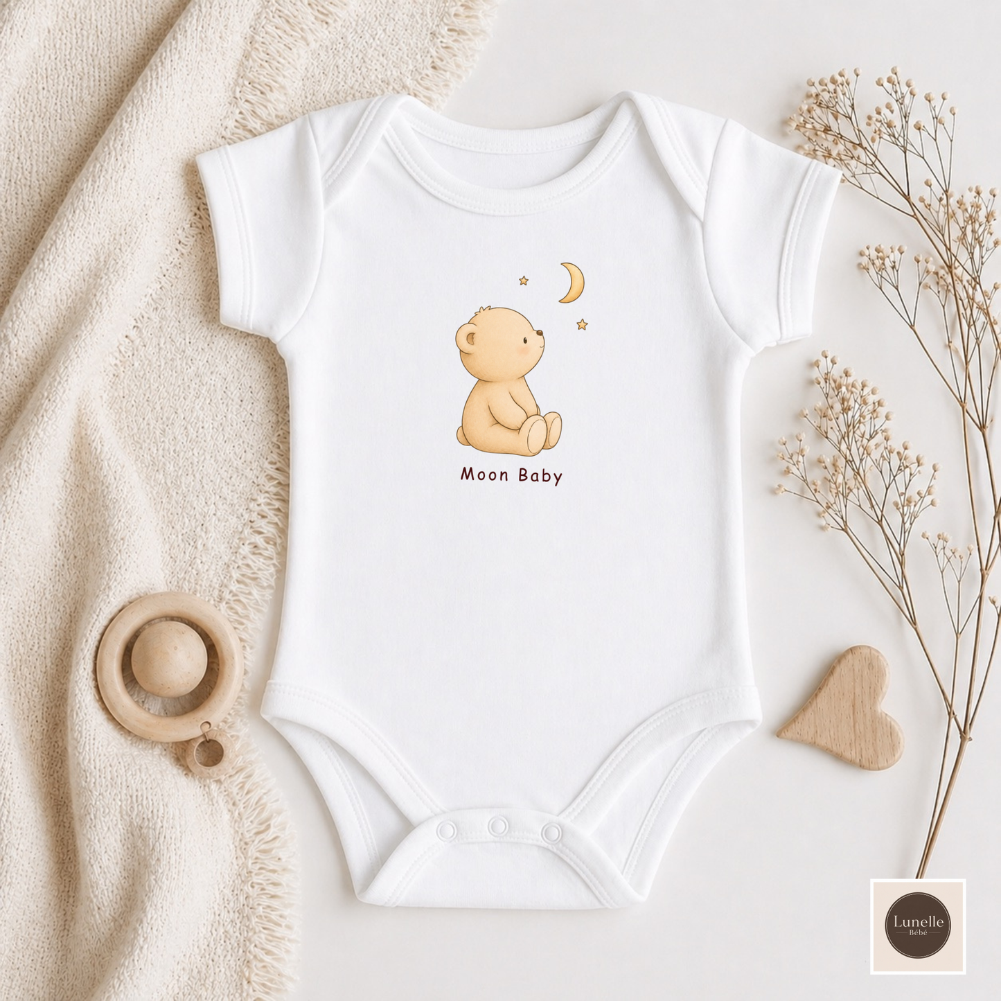 Baby Bear Organic Bodysuit, Lunelle Bear Toddler Outfit, Cute Bear One Piece, Infant Organic Cotton Bodysuit