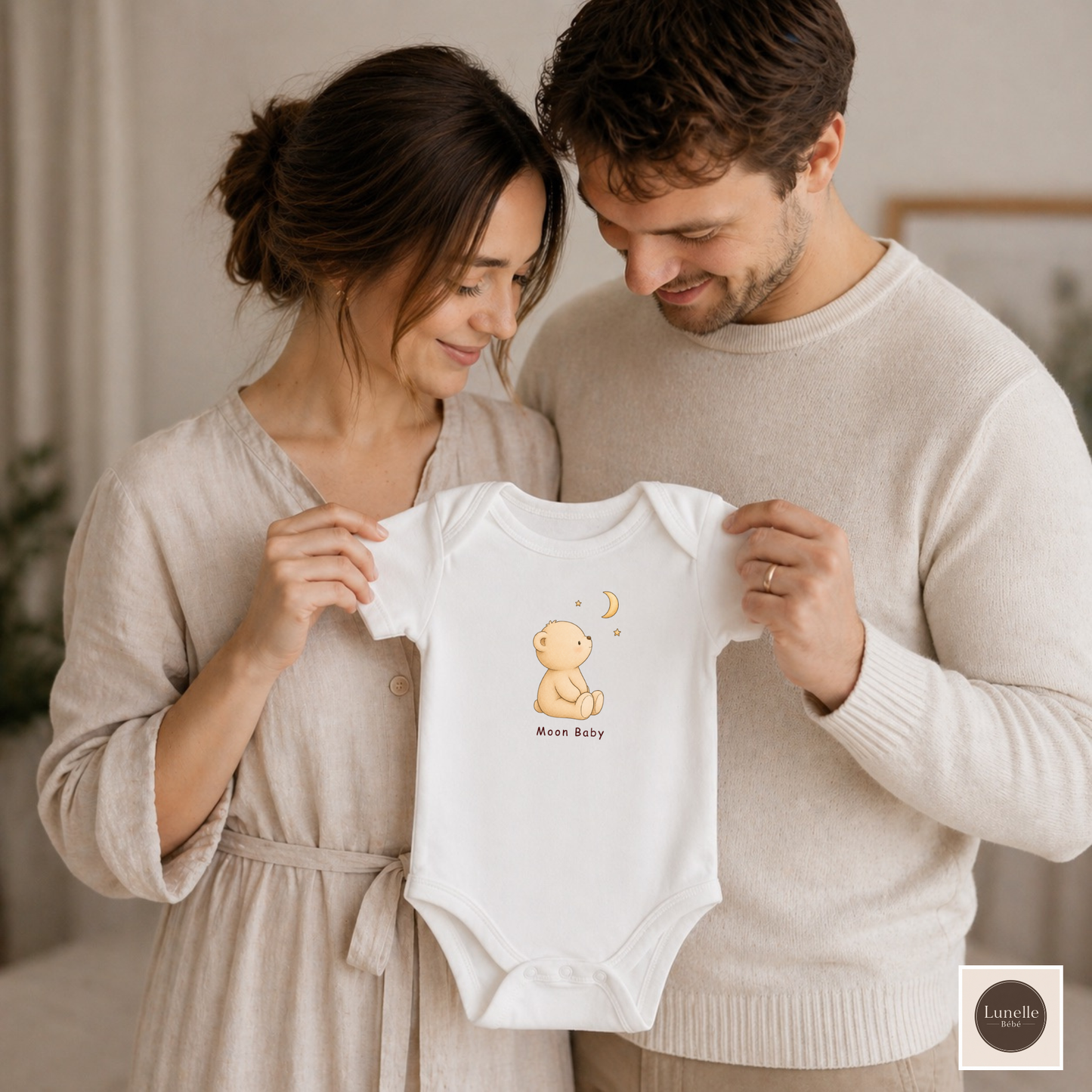Baby Bear Organic Bodysuit, Lunelle Bear Toddler Outfit, Cute Bear One Piece, Infant Organic Cotton Bodysuit