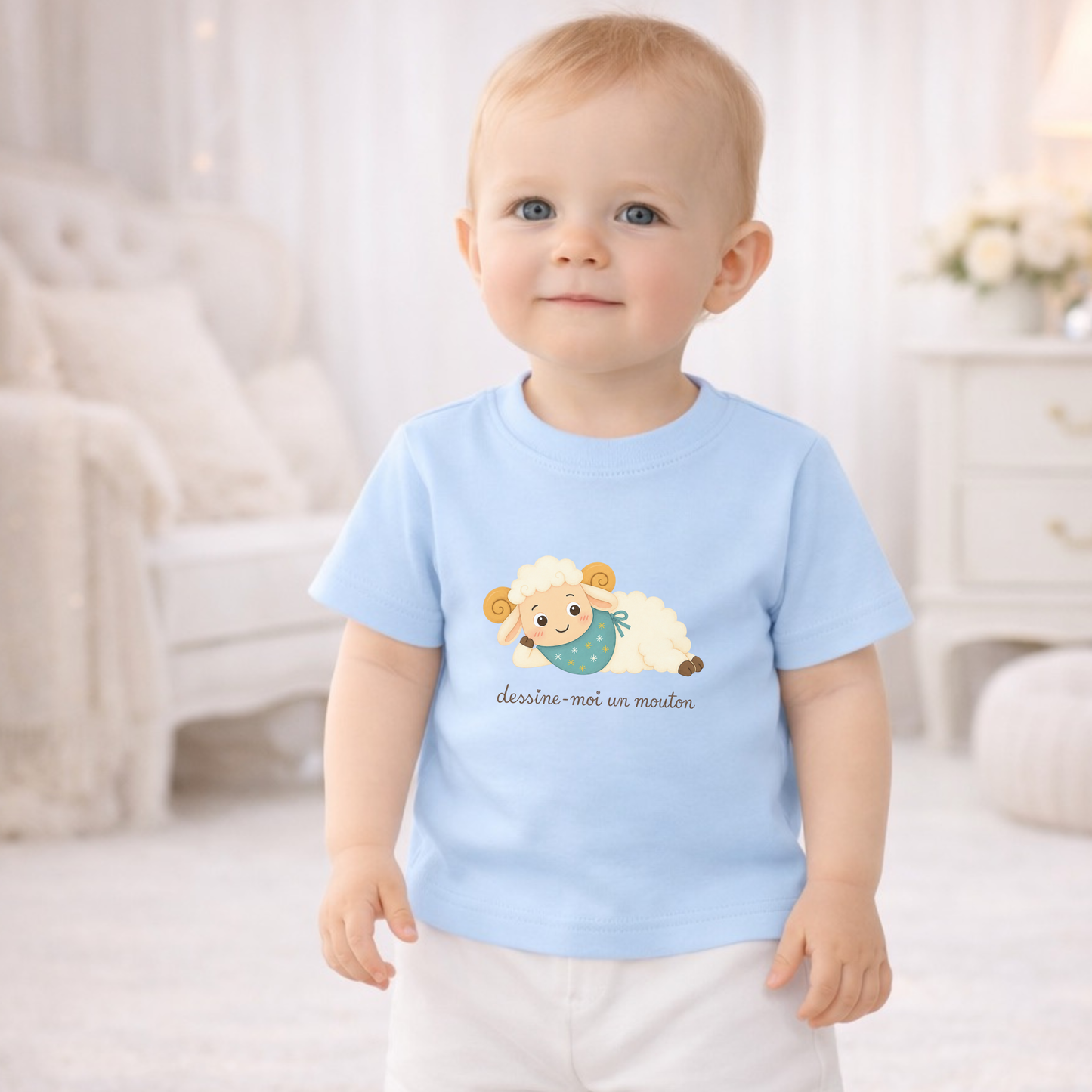 Organic Cotton T-Shirt Bébé « Dessine-moi un mouton » Inspiré du Petit Prince (3M-18M) | New Baby Gift, | Toddler T-shirt