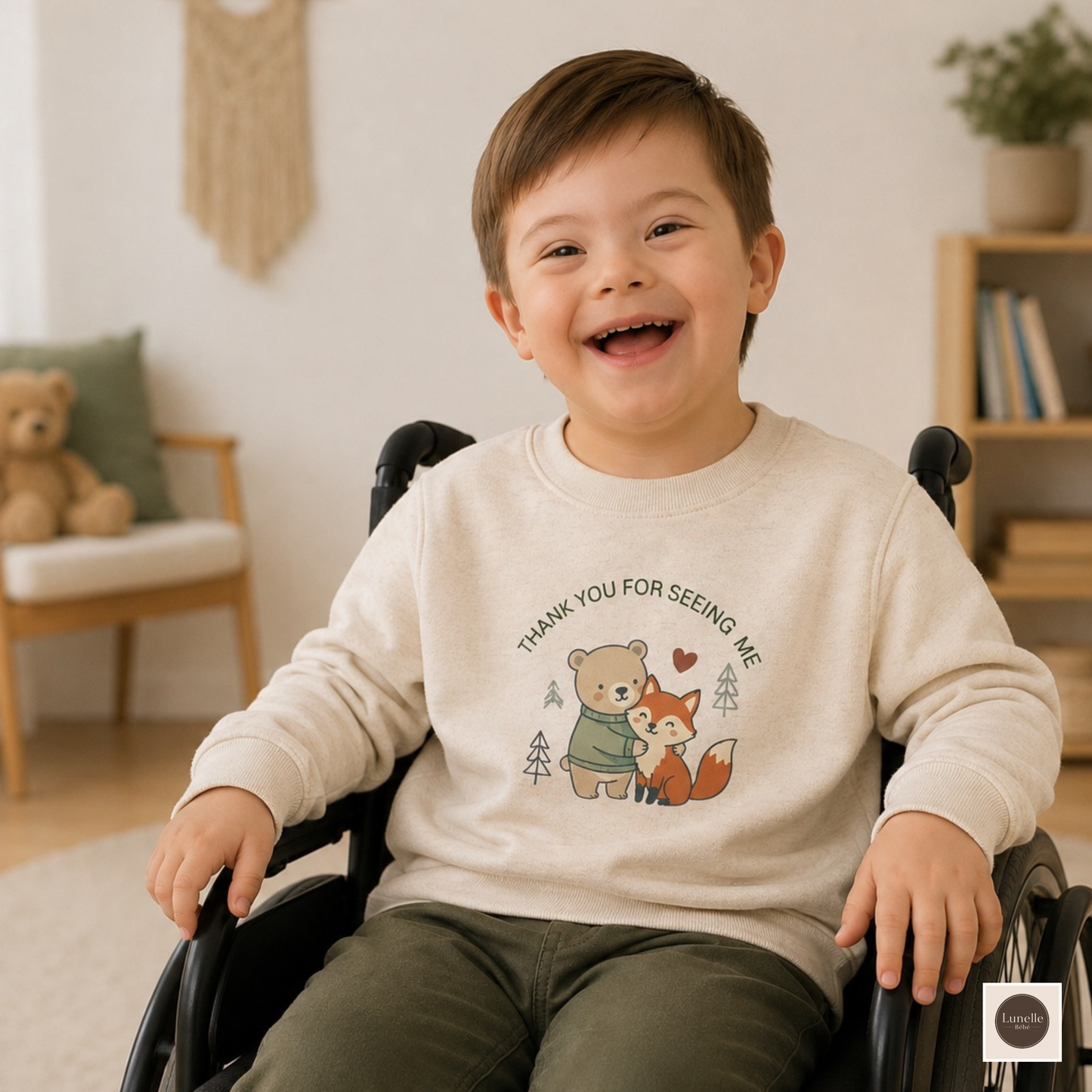 Thank You For Seeing Me Toddler Sweatshirt| Cute Bear & Fox Kindness Top | Inclusion & Autism Acceptance Shirt | 2T–5T